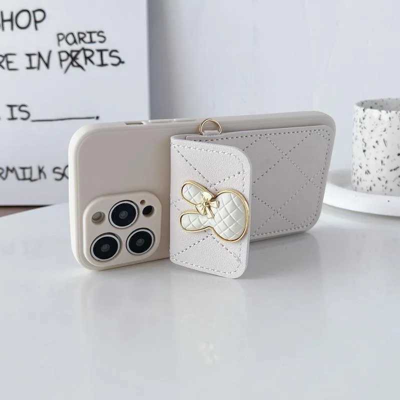 Case for Galaxy S25 Ultra S20 S21 S22 S23 FE S24 Plus Rabbit Wallet Bag Card Crossbody Leather Lanyard Neck Strap Cover J251114