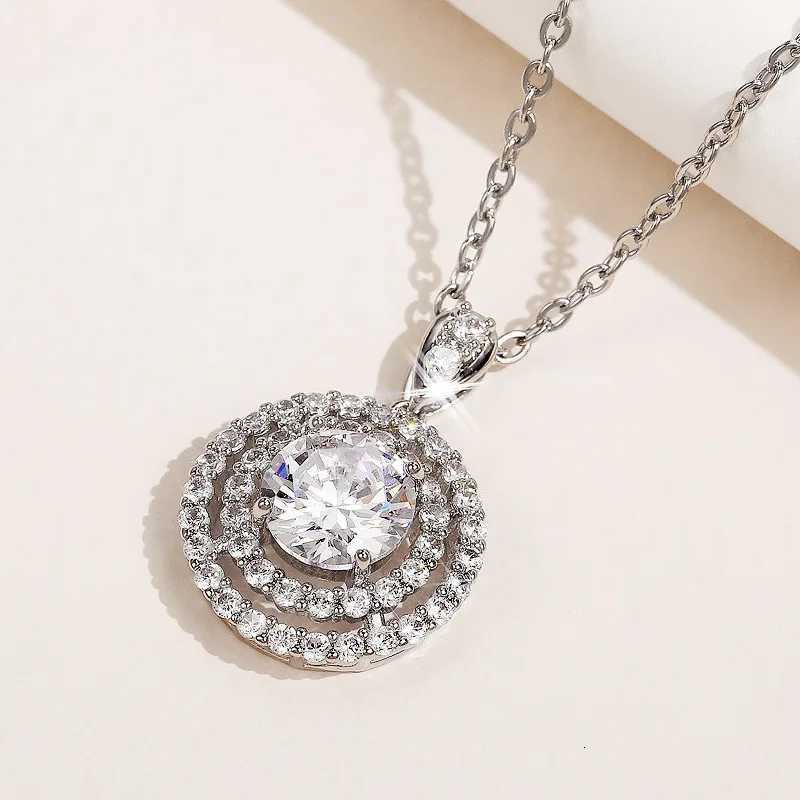 Round Cubic Zirconia Crystal Womens Pendant Necklaces Simple and Elegant Female Accessories Gift Wedding Jewelry 2023 Trendy D251021