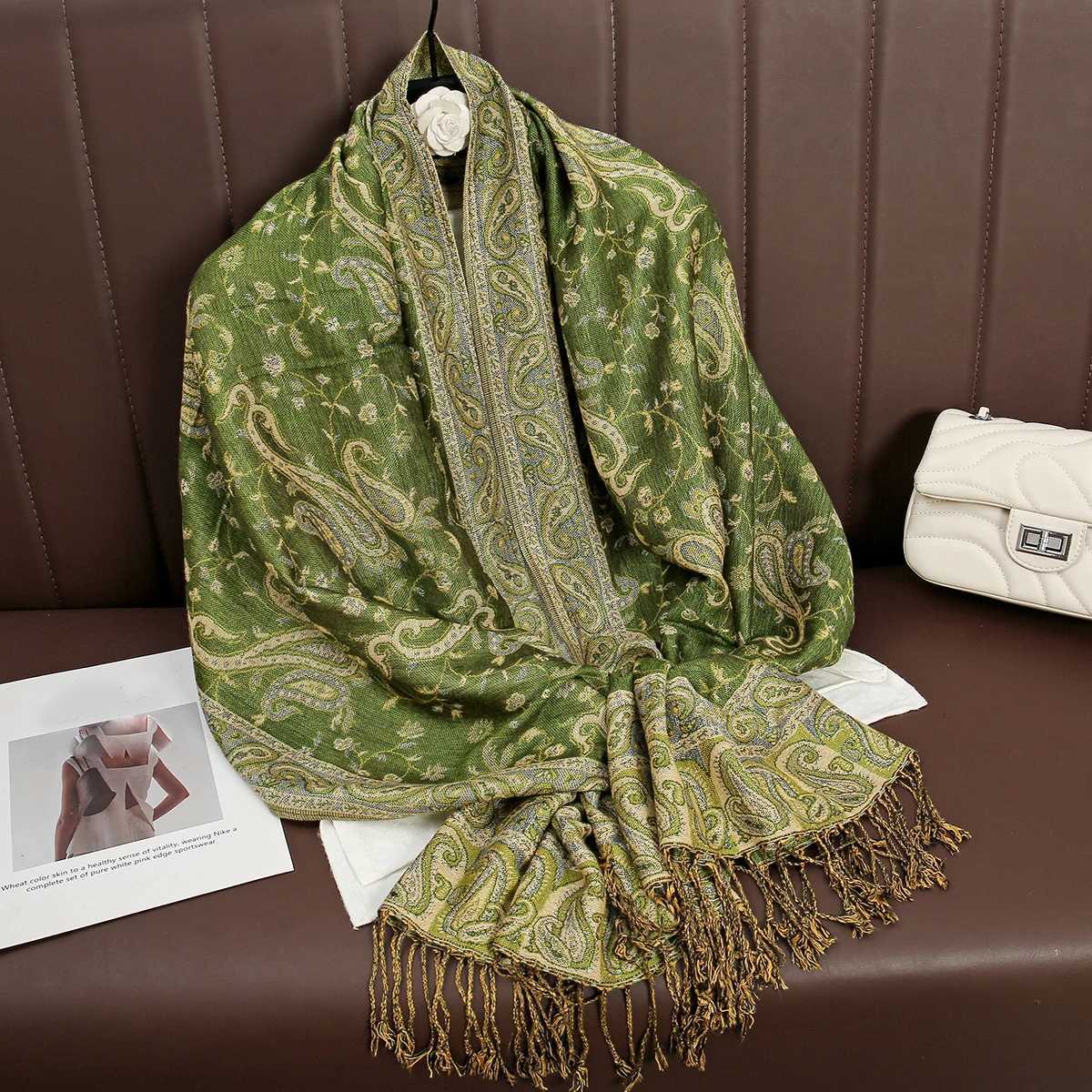 Luxury Brand Autumn Cashmere Pashmina Shawl Lady Wrap Warm Winter Scarves Design Print Female Foulard Cotton Stoles Scarf 2023 W251021