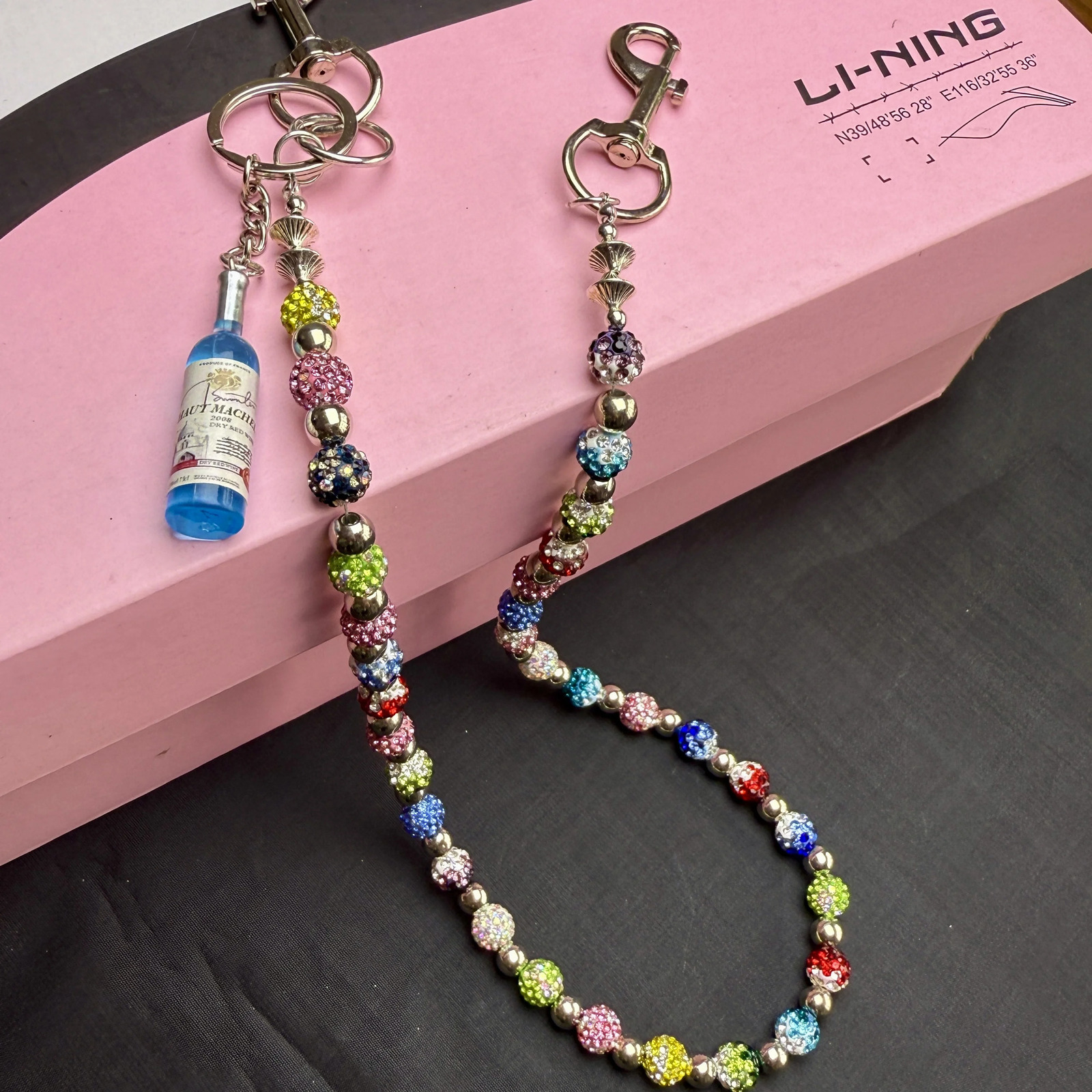 denim accessories multi color pants chain fashionable sparkling pearl mens and womens body decoration chain 251021