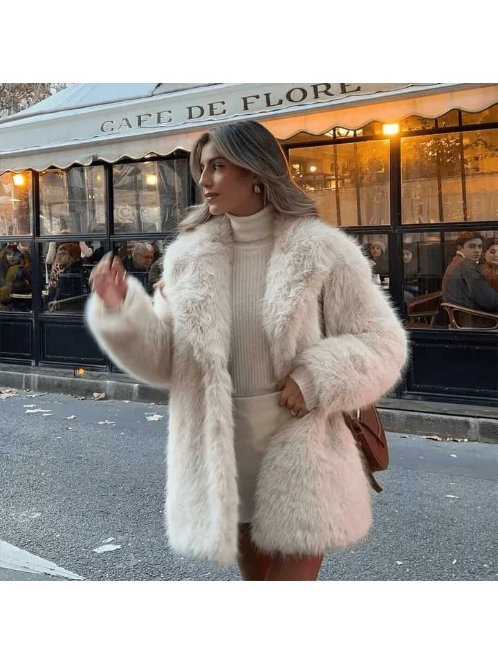 Indefeir New Winter WOMens European and Style French Artificial Fur Effect Warm Fur Loose Fashion Outwear Jacket1 Y251105