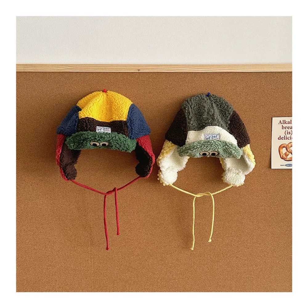 Winter Thickened Plush Ear Protection Bomber Hats For Children And Adults Outdoor Riding Warm Retro Contrasting Color Pilot Caps J251021