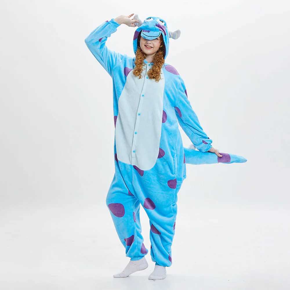 Sully Cosplay Costume Men Women Boy Girl Halloween Suit Animal Onesie Cute Flannel Jumpsuit Anime Kigurumis Blue Cow Outfit L251021G8N5