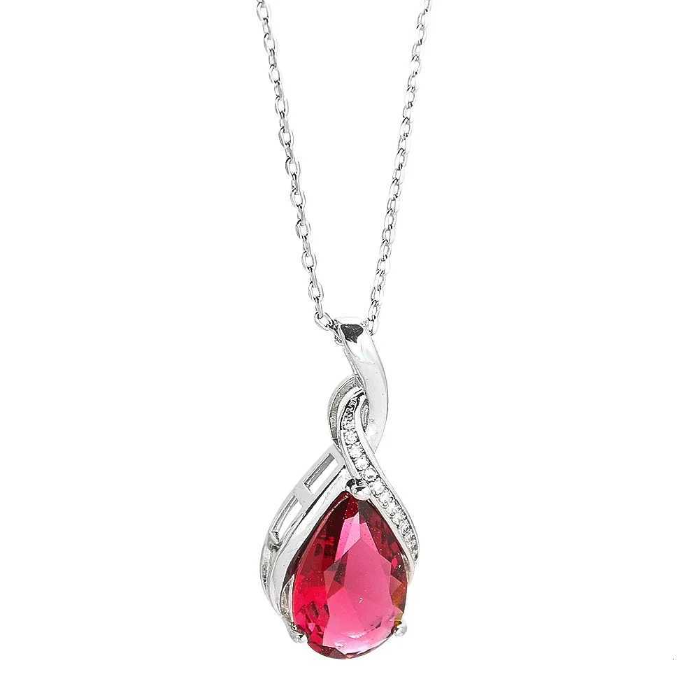 1PC Natural Red Crystal Pendant Necklace Fashion Romantic Angel Tears Pendant Ladies Jewelry Statement Jewelry Party Gifts D251021