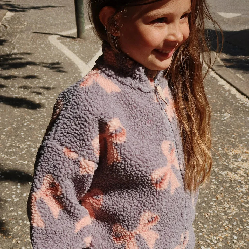 KS Winter Baby Girls Lambswool Jackets Kids Clothes Cartoon Kitten Swan Beetle Outerwear Boys Striped Coat 19Y 251018