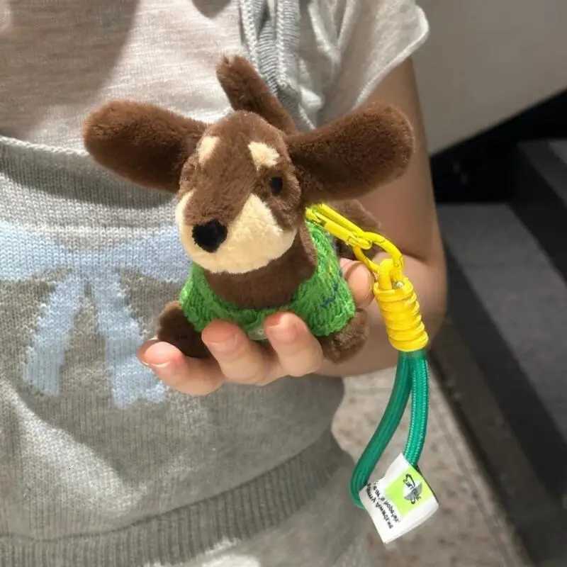 Cartoon Sausage Dog Plush Keychain Y2K Bag Pendant for Women Plushies Toys Car Key Jewelry Decoration Accessories Couple Gifts W251021