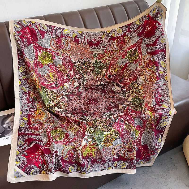 9090cm Square Scarf Twill Cotton Feeling Wen Shawls And Wraps Luxury Print Neck Scarves Hijab Bandana PashminaW251021