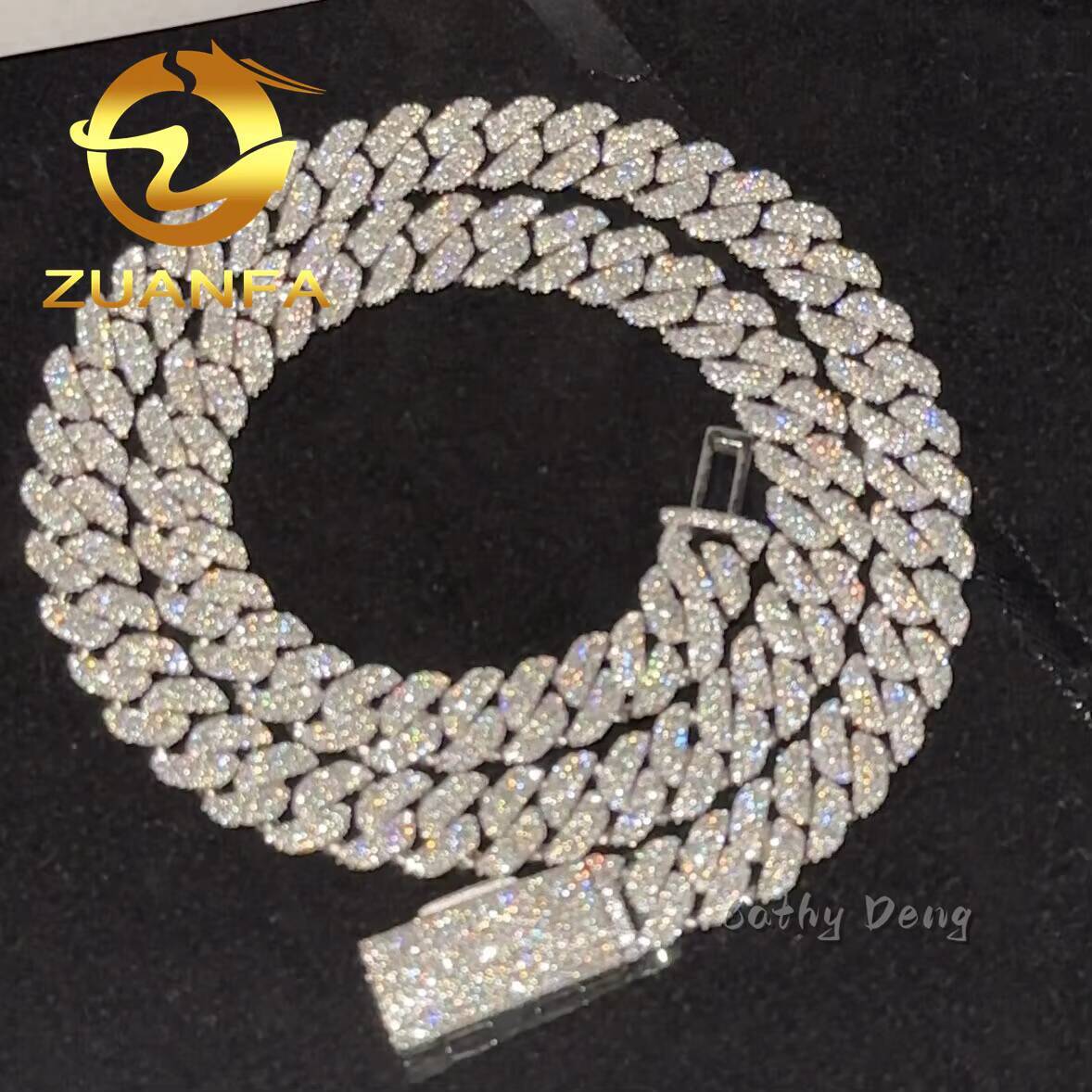 Hip Hop Jewelry 10MM Moissanite Diamond Cuban Link Chain 925 Silver Iced Out Cuban Link With GRA Certificate