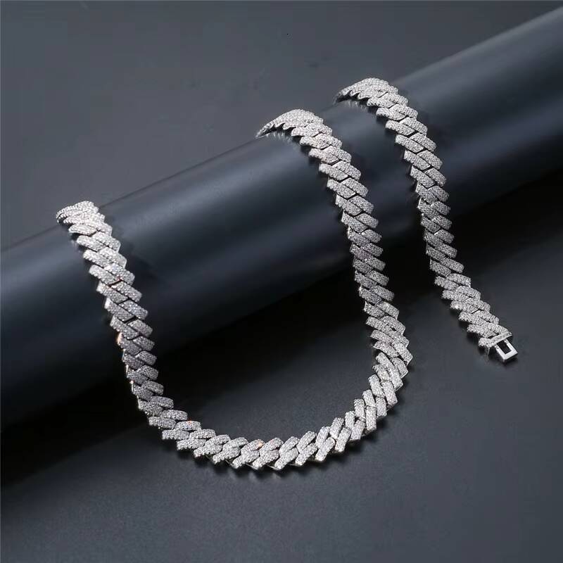 Hip Hop Style 925 Silver 6mm 8mm 10mm D Color VVS Diamond Iced Moissanite Jewelry Cuban Chain for Men Link Chain Necklace