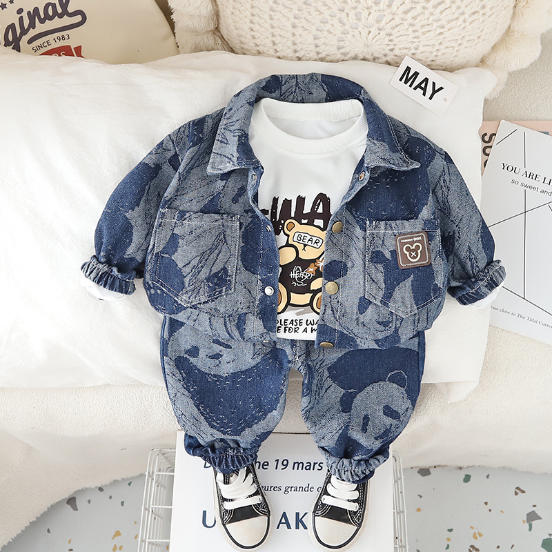 luxury kids clothing set 2025 New Kids 3-Piece Set Fashionable Outfit, Boys Girls Spring Autumn Clothing, Trendy Coordinated Ensemble for Toddlers