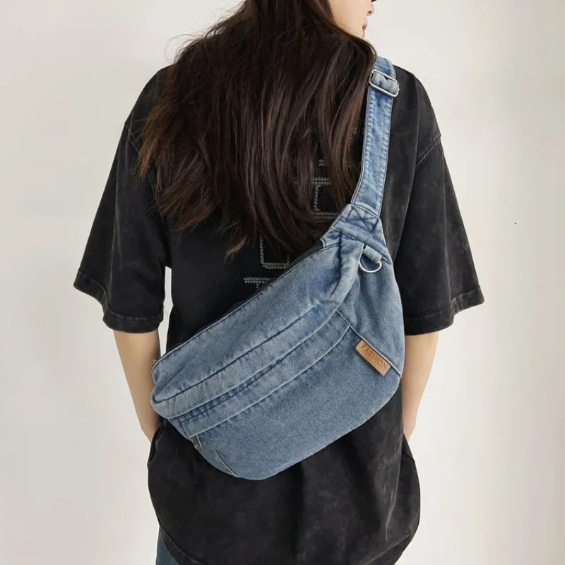 Sewing Thread Denim Zipper Ladies Waist Packs Youth Female Crossbody Bags on Sale Bolsas Para Mujeres 251017