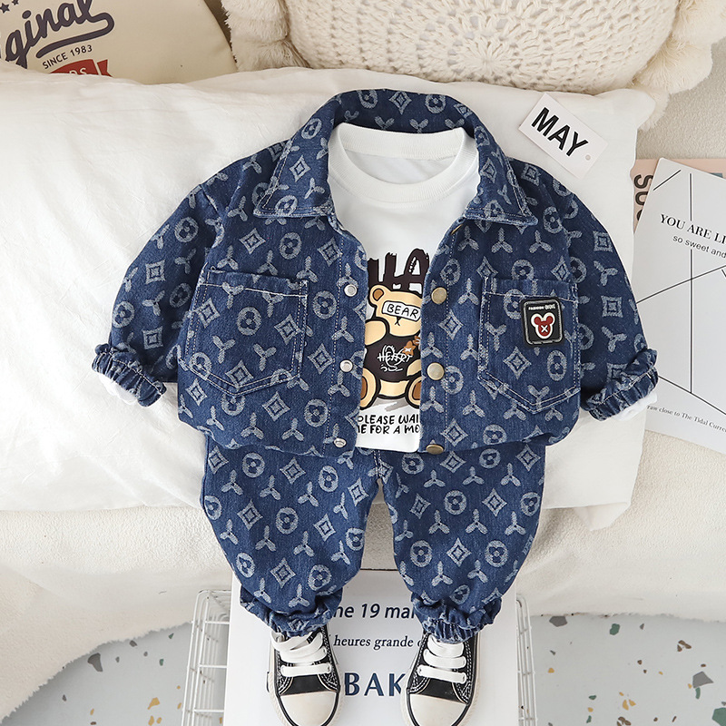 luxury kids clothing set 2025 New Kids 3-Piece Set Fashionable Outfit, Boys Girls Spring Autumn Clothing, Trendy Coordinated Ensemble for Toddlers