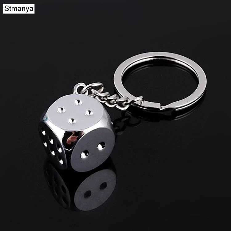 New Dice Key Chain Metal Personality Dice Poker Soccer Guitar Model Alloy Keychain Gift Car Key Ring 17045 W251021