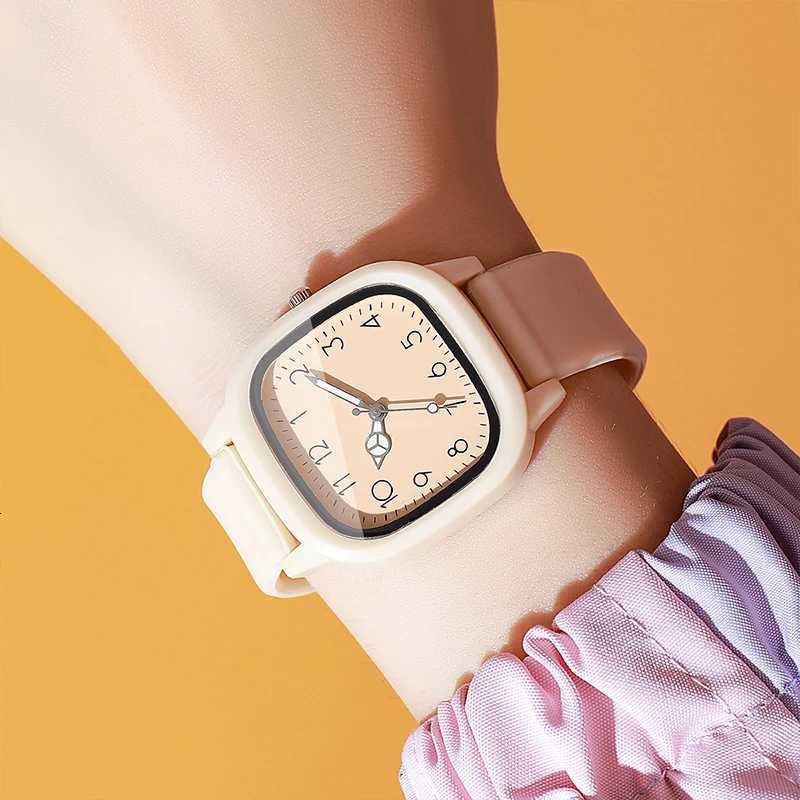 Fashion Can Color Sile Band Women es Square Dial Ladies Quartz Wrist for Girls Clock Reloj MujerXJ251021