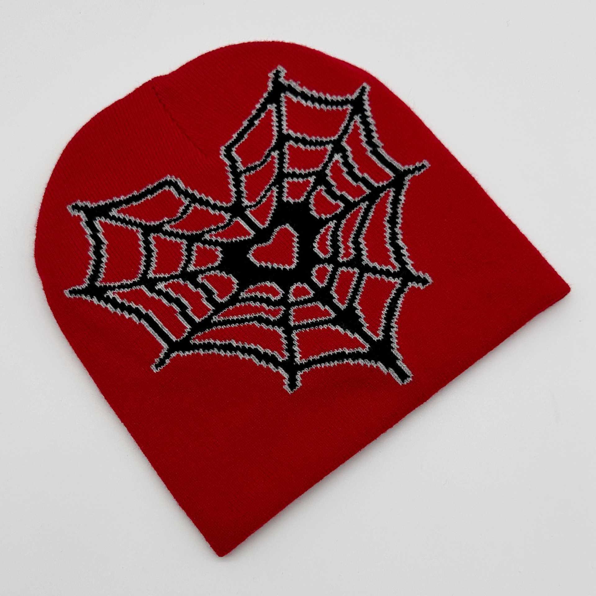 Hard Work Heart Spider Web Jacquard Hat Adult Fashion Trendy Knitted Hat Autumn Winter Warm Hip Hop Street Headwear H251020