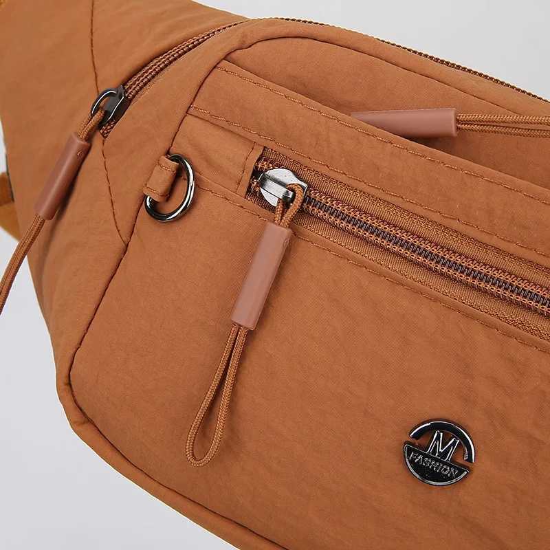 Womens Waterproof Nylon Convertible Waist Pack with Adjustable Strap Large Capacity Crossbody Chest Bag for Outdoor Activities Z251021