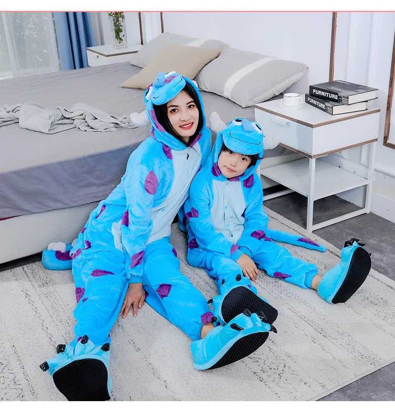 Pixar Sulley Monsters Inc Blue Furry Onesie Costume For Adults Couples Warm Plush Pajamas Halloween Christmas Gift L251021GWQB