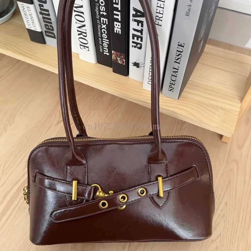 Y2K Retro PU Leather Solid Underarm Bags for Women Korean Fashion Simple Ladies Commute Tote Bag Female Versatile Handbag PursesXJ251021