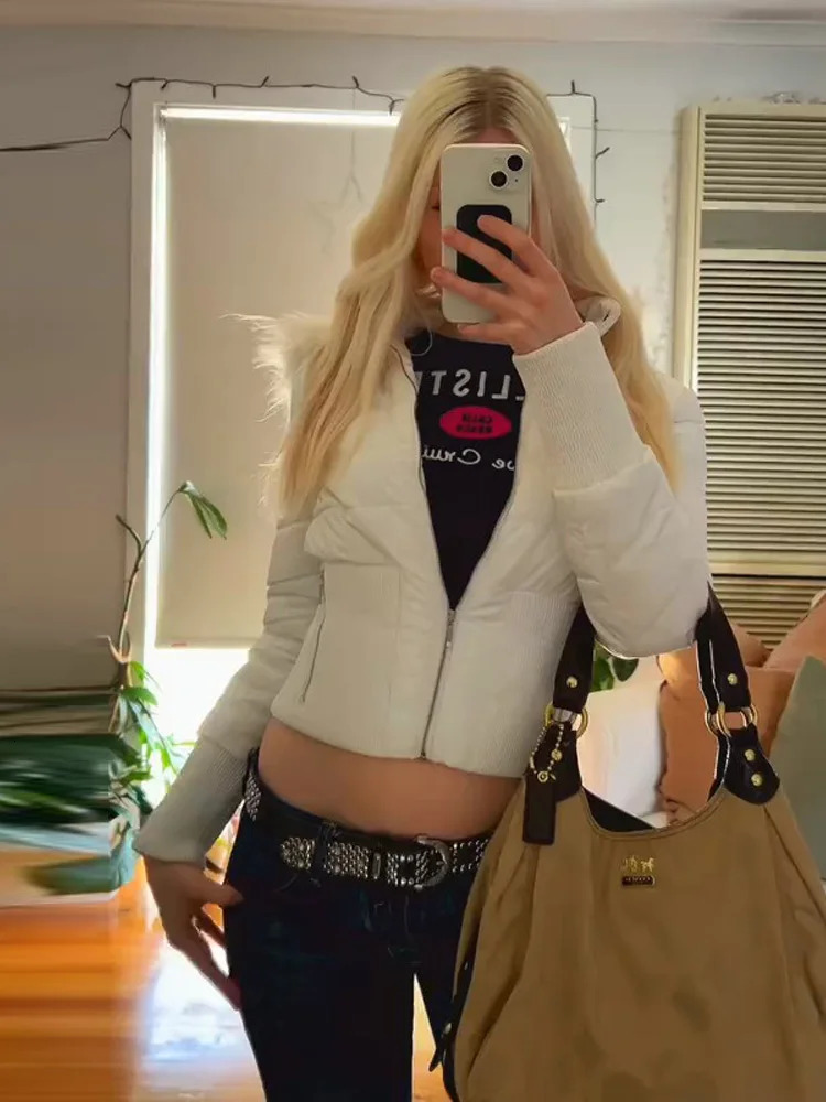 Fashion Hooded Womens Padding Coats Street Loose Zipper Long Sleeve Female Jacket 2025 Winter Soild Thicken Lady Outwears 251021