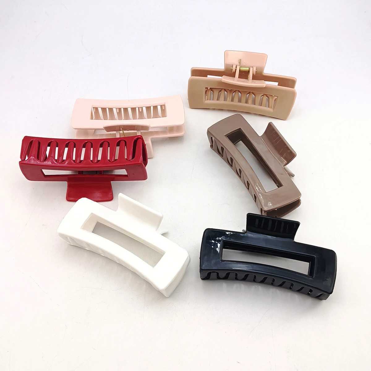 13 PCS Geometric Square Hair Claw Clips for Women Hollow Acrylic Shark Clips Minimalist Versatile Back Head Hairgrips AccessoriW254021