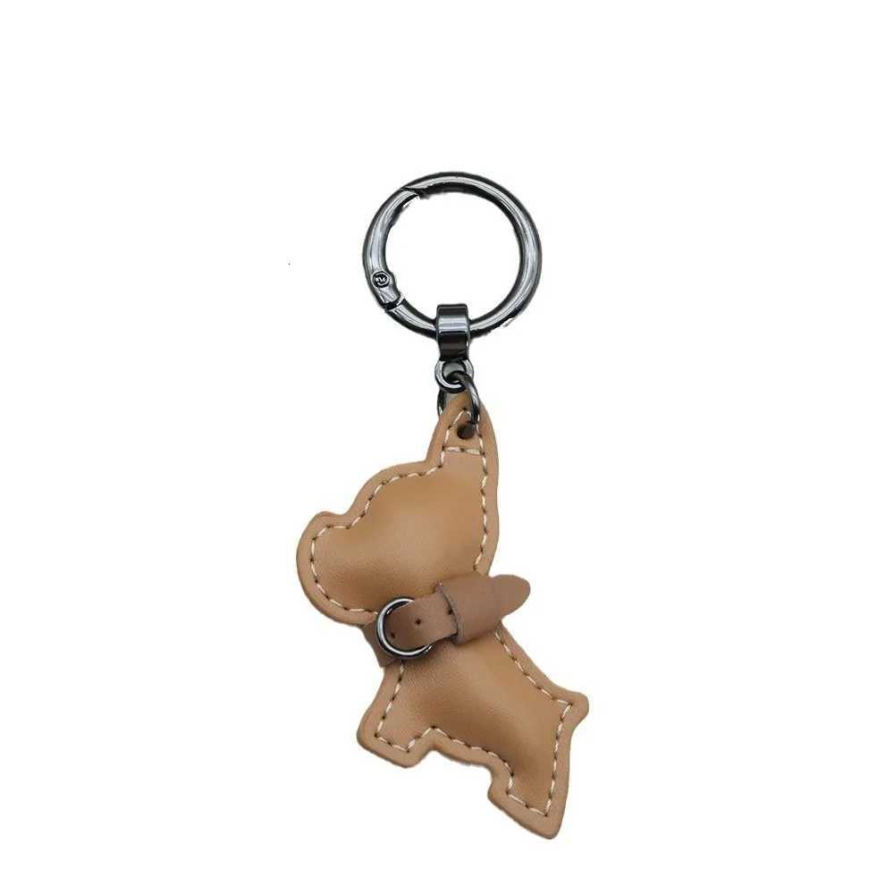 Lovely French Bulldog Keychain Animal Dog Cartoon PU Leather Dog Hanger Cute Puppy Fashion Bulldog Bag Pendant Women W251021