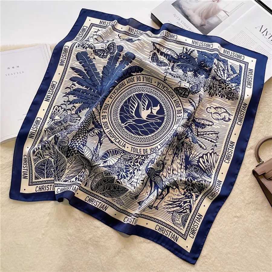 1 Pack Ladies Korean Sty Small Square Silk Scarf Retro Fashion Versati Printed Profional Neck ScarfW251021
