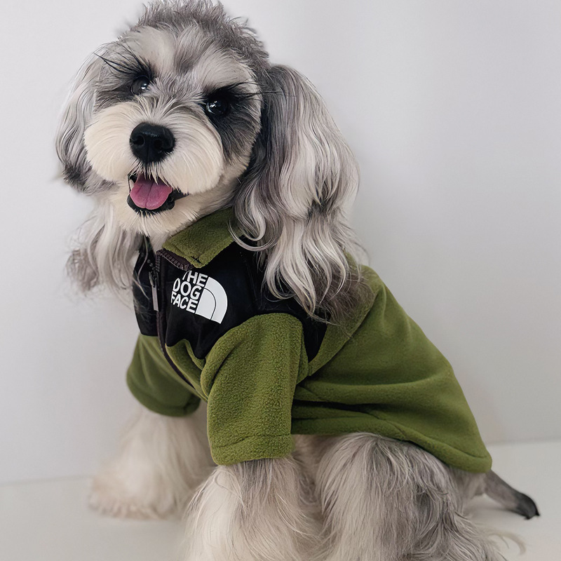 designer dog clothes Fleece Dog Jacket, Zip-Up Color-Block Hoodie, Warm Lightweight Polar Fleece Coat for Small/Medium Pets, XS,9XL