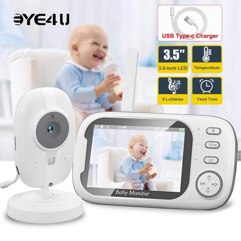 New 35 Video Baby Monitor Night Vision Security Cam 24G Mother Kid 2 Way Audio Talk Video Surveillance Cam With Temperature J2511211