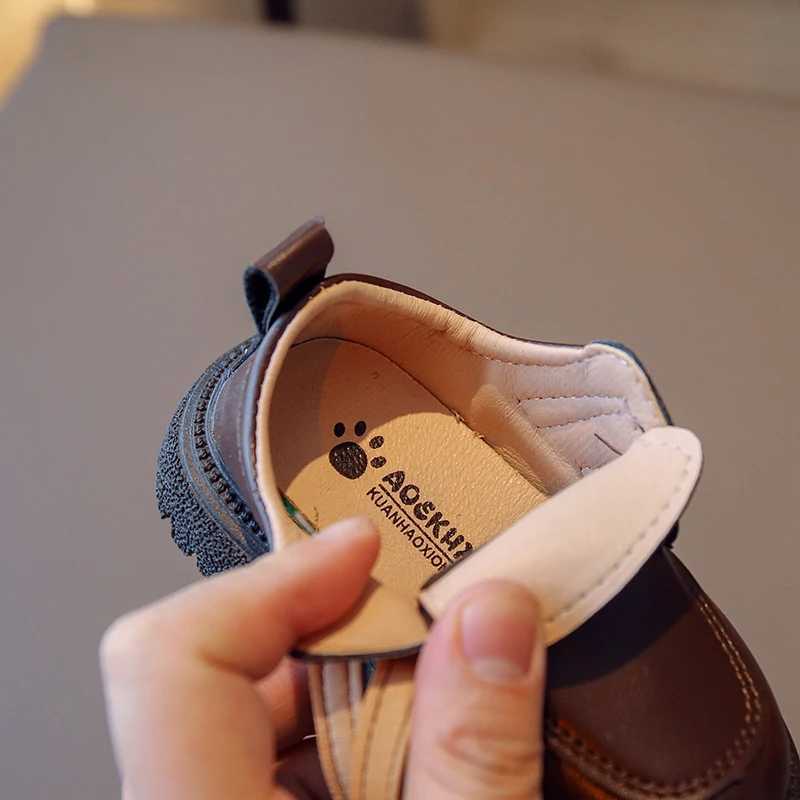 Kids Fall Leather Shoes Casual School Boys Girls Single Shoe Size 2130 Toddler black brown round toe casual shoes for kids W251021