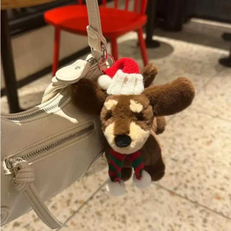 Cartoon Sausage Dog Plush Keychain Y2K Bag Pendant for Women Plushies Toys Car Key Jewelry Decoration Accessories Couple Gifts W251021