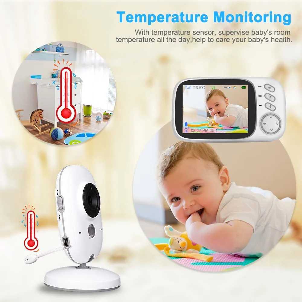 Video Baby Monitor 32 Inch Display Babyphone Night Vision Surveillance Camera With Temperature display Screen Lullaby VB603 J251121