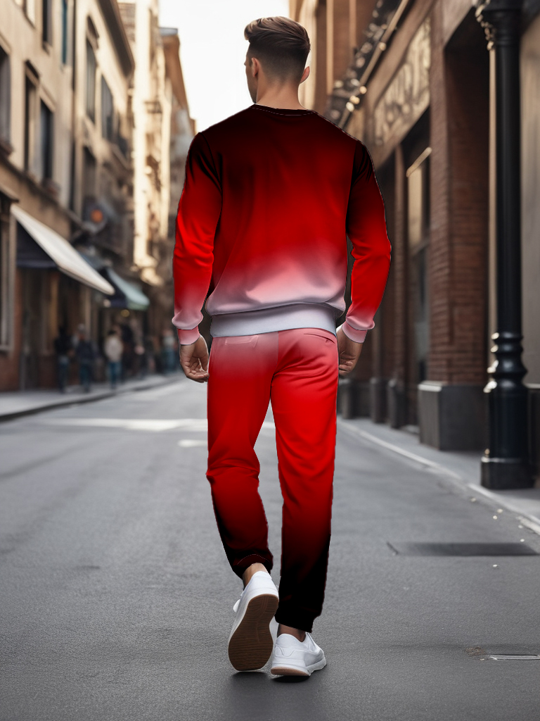 Men's Ankle-Length Knitted Cotton Blend Long Sleeve Sweatshirt Brown round Neck Casual T-Shirt Comfortable Outdoor Wear - YLWY00138