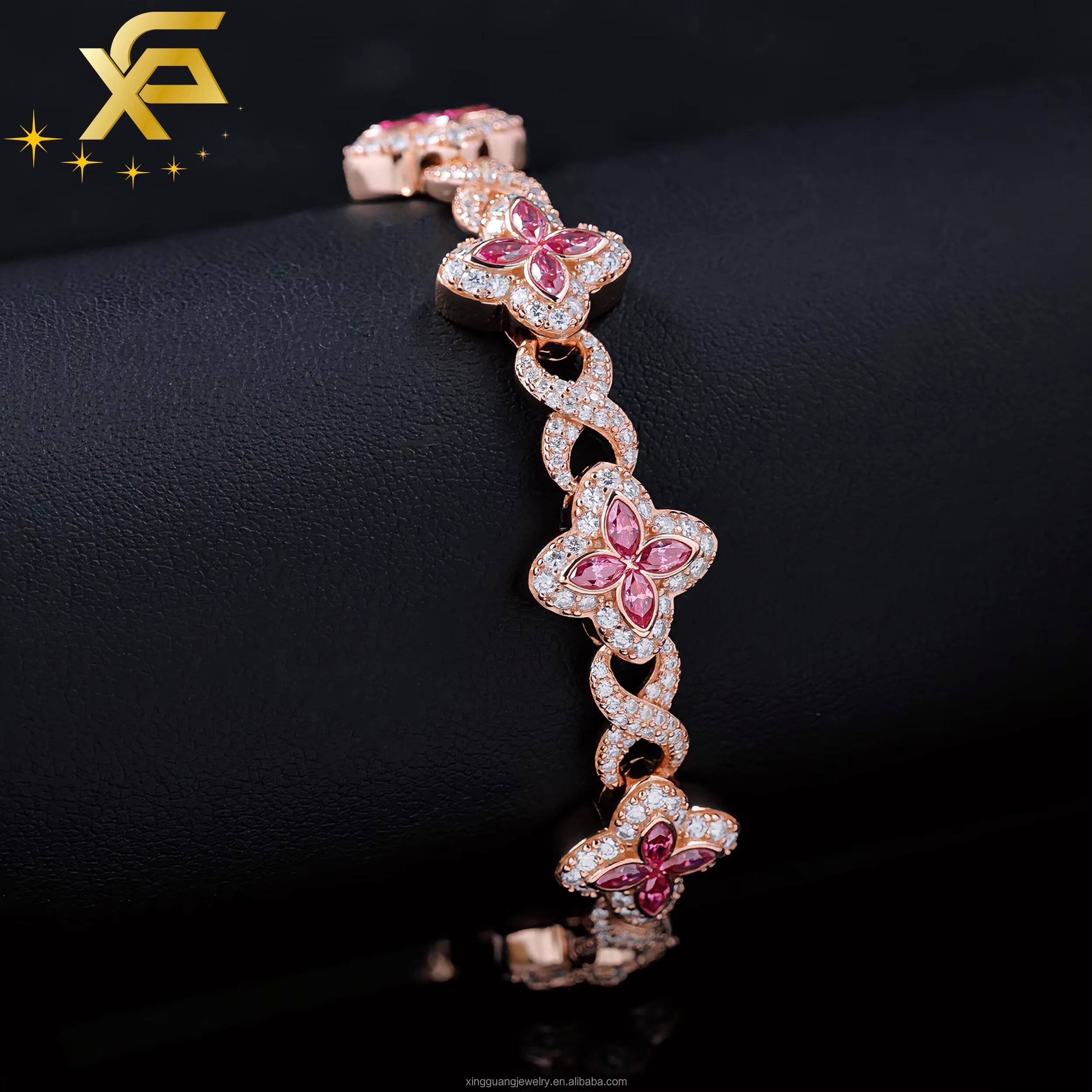 Hot Sale Spring Clasp Bracelet Moissanite Clover Charms 13mm Four Leaf Cuban Lidynamics Bracelet S925 Silver Cuban Chain Men Women