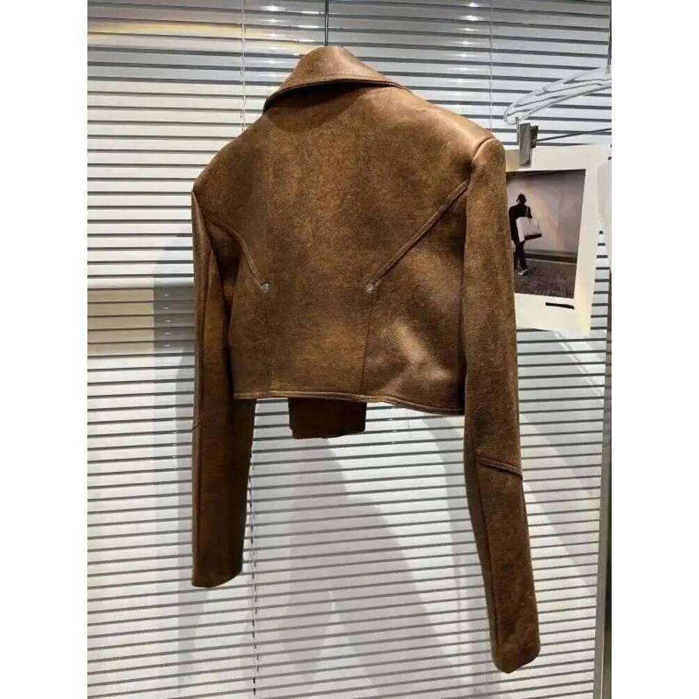 DEAT Women Street Motorcycle Personality Short PU Leather Jacket Long Sleeve Fashion Temperament 2024 Spring New 11D8791