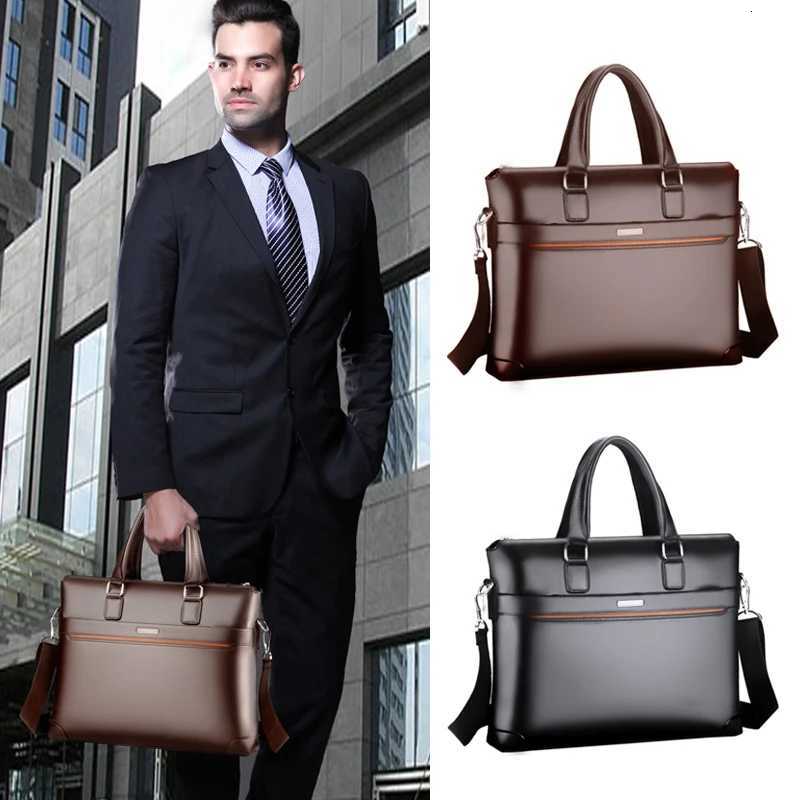 Kangaroo PU Leather Briefcases For Men Laptop Designer Document Business Tote Handbag Shoulder Square Side Porter Crossbody Bag W251022
