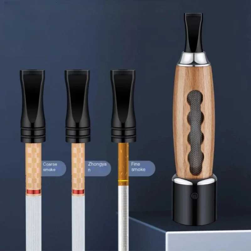 Vintage Wood Grain Creative USB Tungsten Coil Lighter Car Portable Ash Collection Antidirty Cigarettes Filter Charging lighter C251022