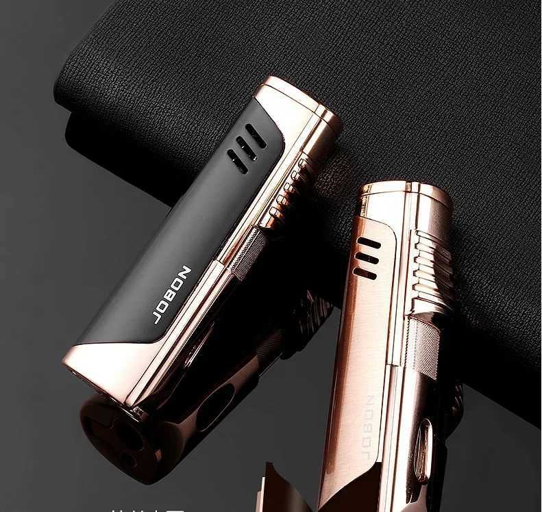 New Lighter three Fire Jet Gas Cigar Lighter Turbo Windproof Powerful Spray Gun Kitchen Pipe Flint LighterWithout Gas C251022