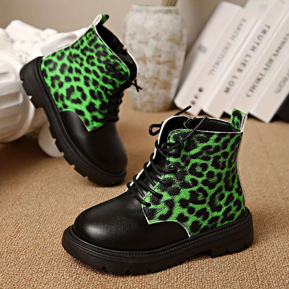 Girls' Winter Warm Mid-Calf With Zipper Lace Closure PU Upper, Rubber Sole & Soft Snow Boots For, Playdates, Parties All-Terrain Traction To - Du