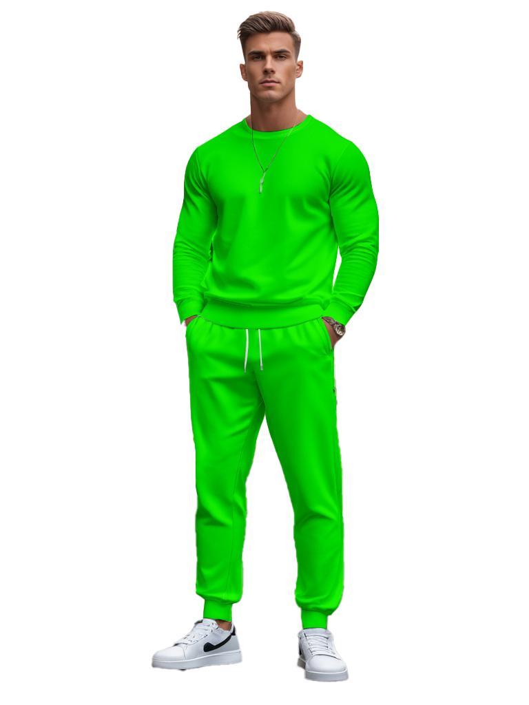 Men's Knitted Cotton Blend Long Sleeve Sweatshirt Brown round Neck Ankle-Length Casual T-Shirt Comfortable Outdoor Wear - YLWY00147