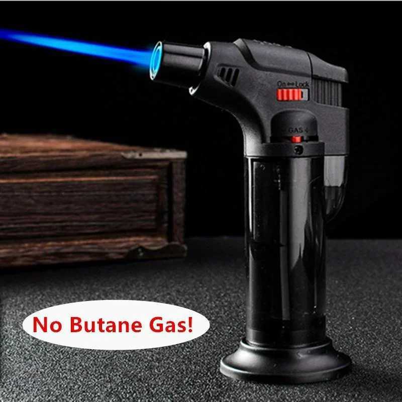 Outdoor BBQ Kitchen Torch Lighter Portable Spray Gun Butane Jet Lighter Windproof Cigar Pipe LighterNO GAS C251022