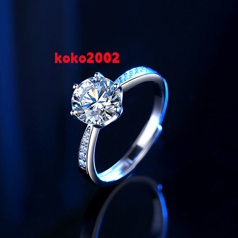 061ct2ct Classic D Moissanite Ring S925 Sterling Silver Six Claw Moissanite Wedding Engagement Ring