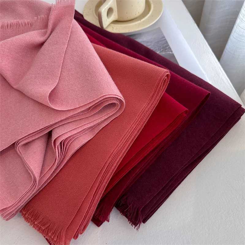 Fashion Winter Soft Warm Cashmere Scarf for Women Solid Color Wraps Shawls Bandana Foulard Lady Poncho Echarpe Stoles J251118