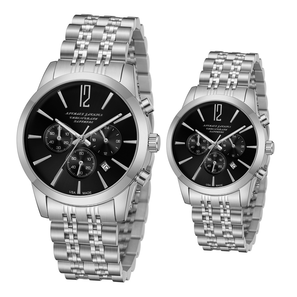 888A Chrismas Gift Japan Chronograph Quartz Movement High Quality Luxury brand Fashion watch Stainless steel strap waterproof wristwatch