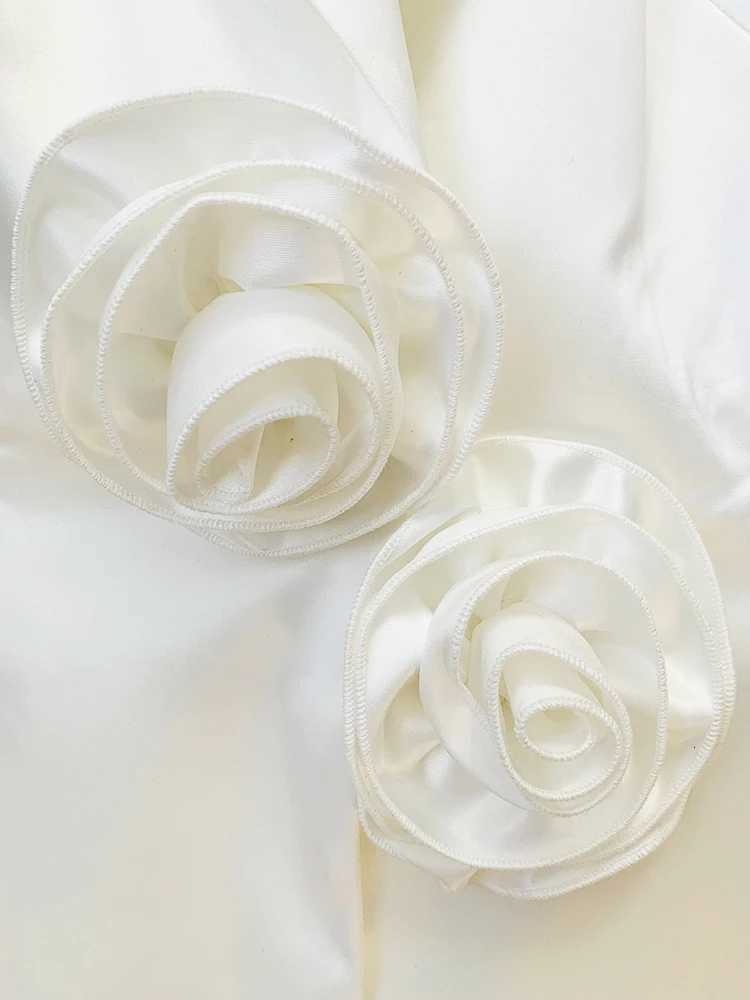 HIGH STREET Newest 2025 Designer Runway Fashion Womens Hollow Out Flowers Appliques Pearls Beaded Blazer Gauze PantsT251022