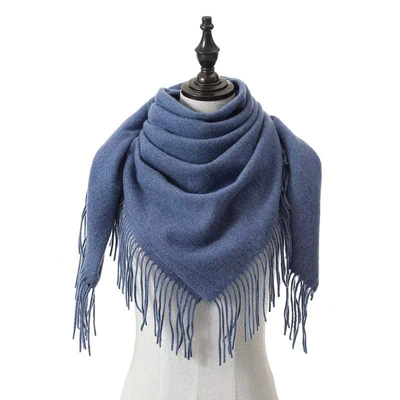 T2125 cashmere scarf women autumn and winter solid color ladies tassel neck scarf