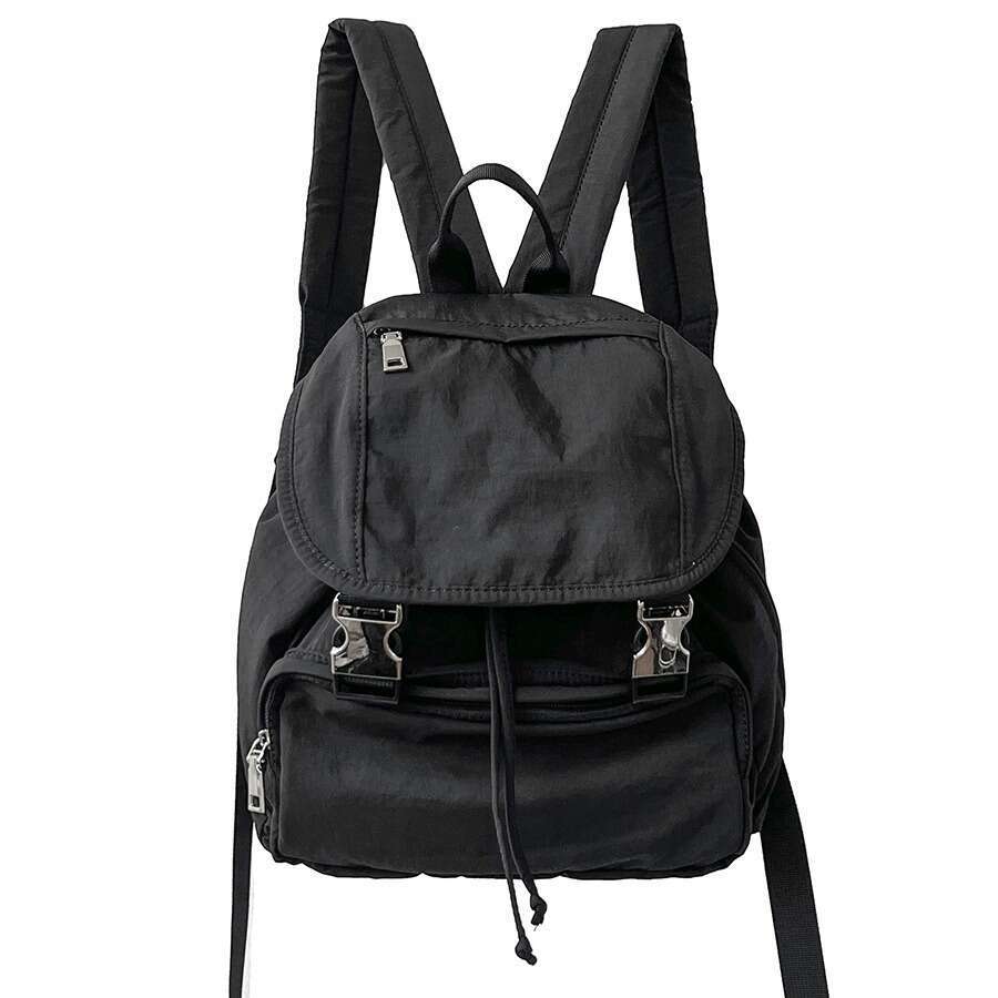 New Nylon Women, High-End Niche Design With Snap Closure, Commuter School Bag, Casual Small Backpack For College Students B5