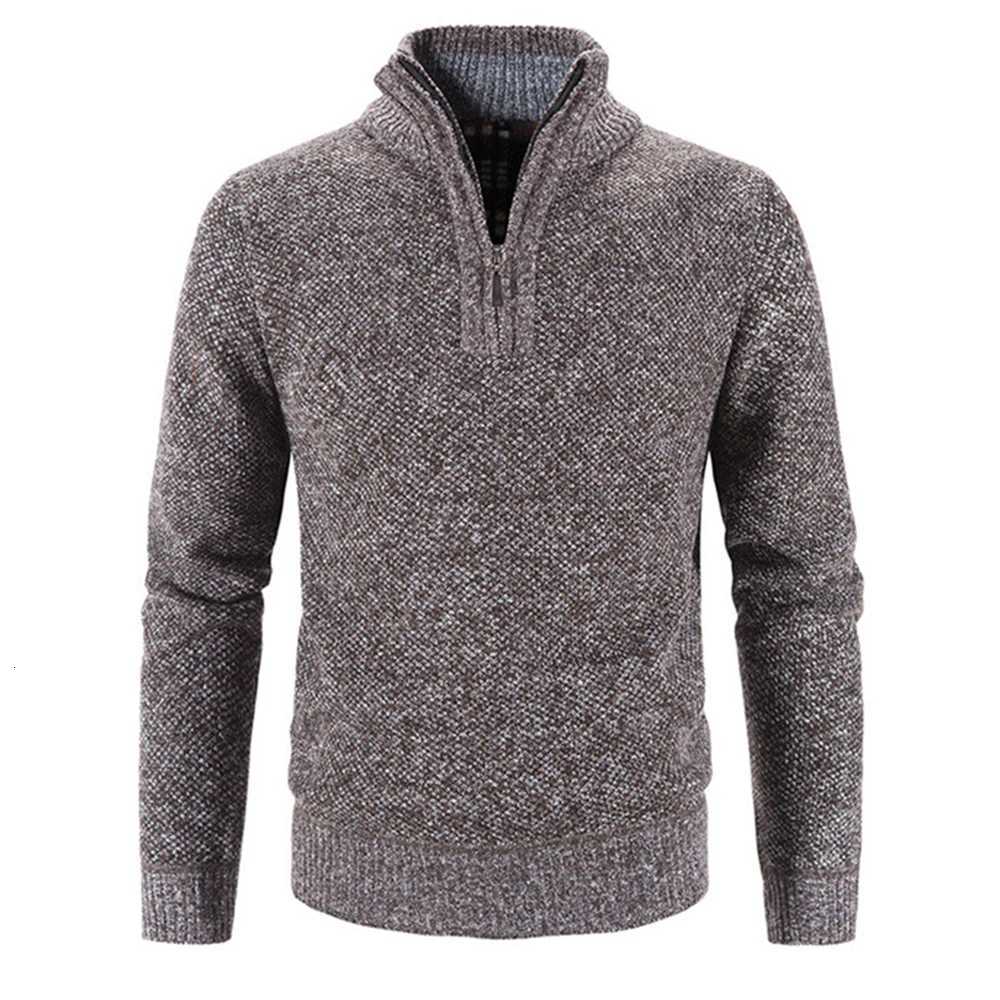 Winter Mens Fleece Thicker Sweater Half Zipper Turtleneck Warm Pullover Quality Male Slim Knitted Wool Sweaters for SpringXJ251022