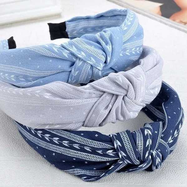 Elegant Knotted Leaf Wide Hairband Girls Fabric Headband Ladies Hair Accessories Band Hoop Beach V251022