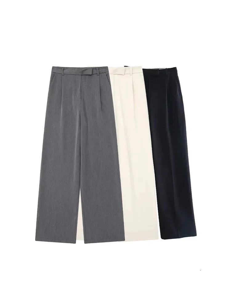 Willshela Women Fashion Solid Front Zipper Straight Pants Vintage High Waist Full Length Female Chic Lady Trousers 251022