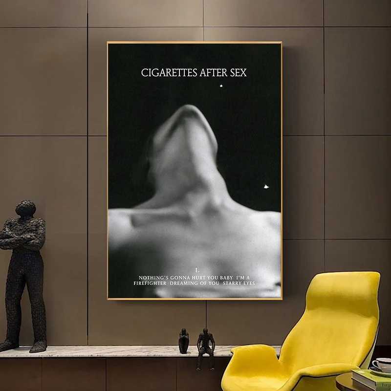 Black Modern Women Cigarettes After Sex Canvas Paintings Posters and Prints Wall Art Pictures for Living Room Decoration Cuadros D251022